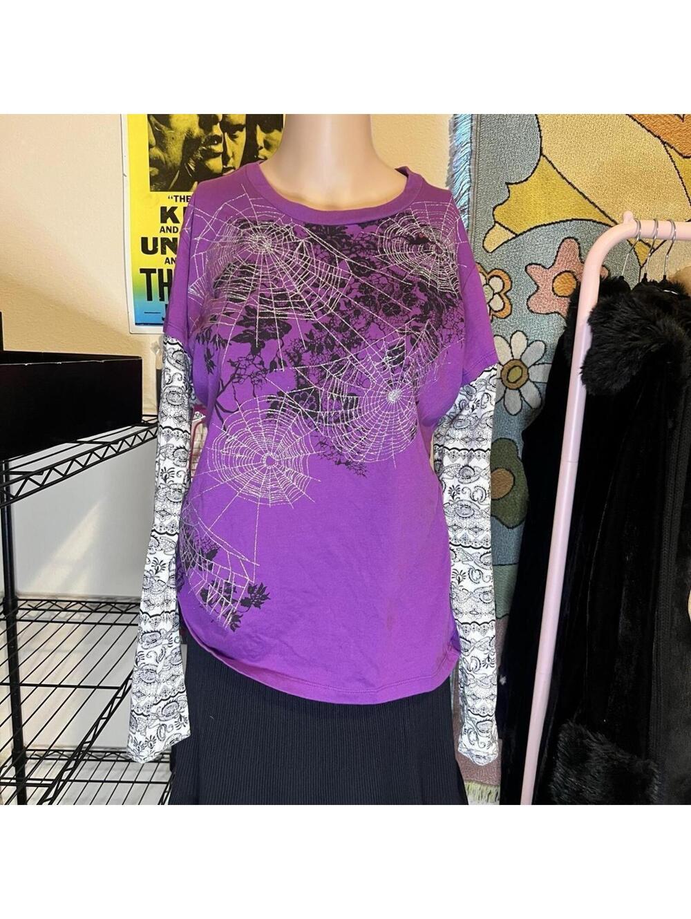 Black Widow Spider Long Sleeve Gothic Top